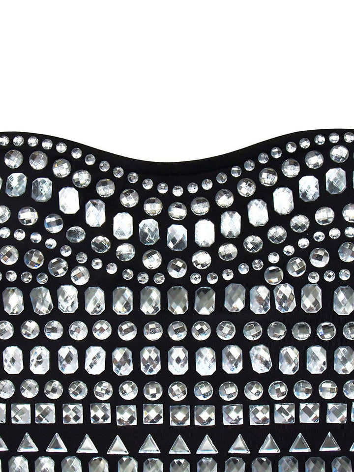 Gem Mini Dress Matching Gloves Red / S