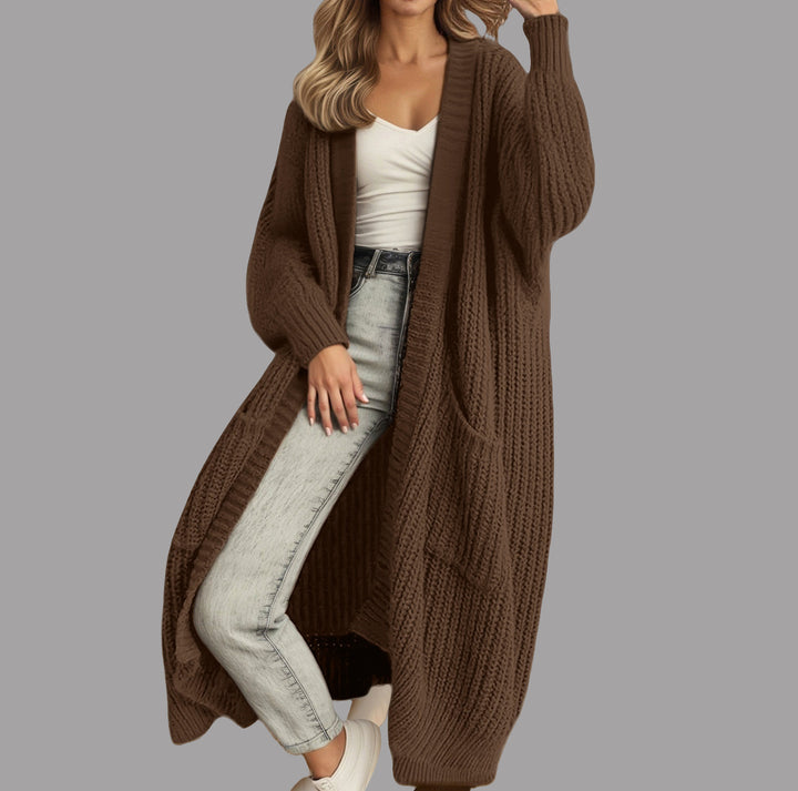 Long-Sleeved Knit Cardigan Jacket