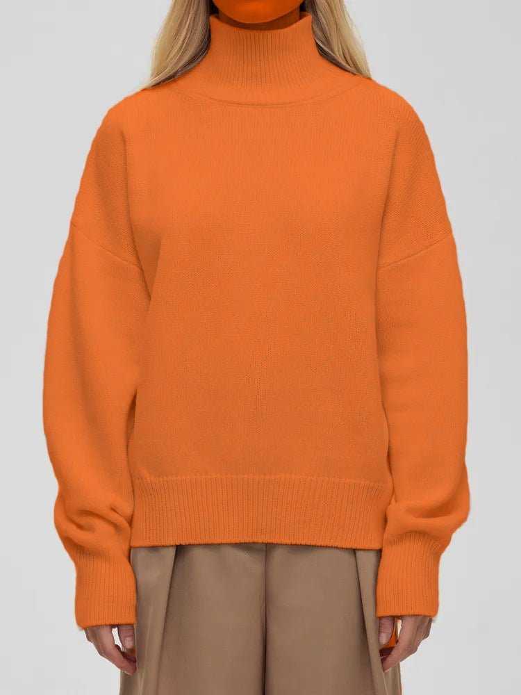 High-Neck Loose-Fit Sweater