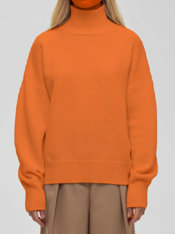 High-Neck Loose-Fit Sweater