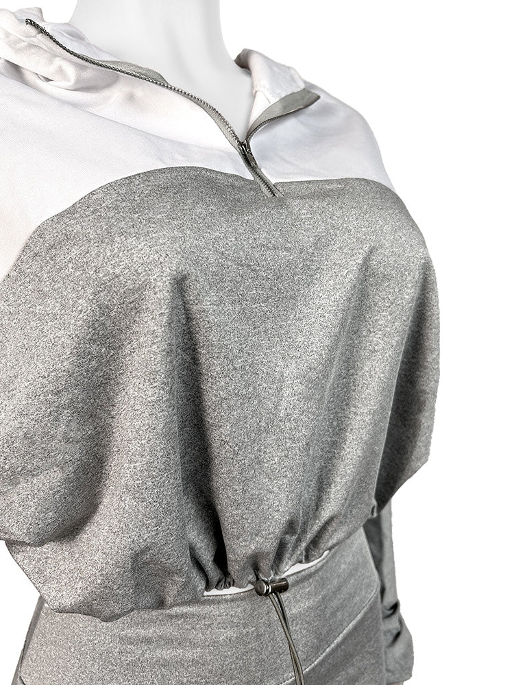 Half Zip Hoodie & Biker Shorts Set *Blue / XL