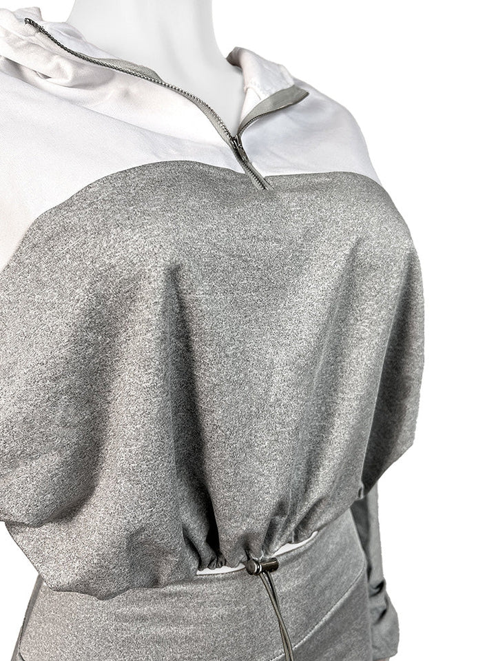 Half Zip Hoodie & Biker Shorts Set *Blue / XL