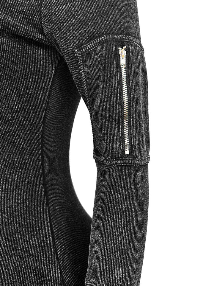 One-Shoulder Washed Jumpsuit *Blue / M