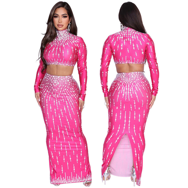 Two-Piece Cross-border Trade Long-Sleeve Dress Set