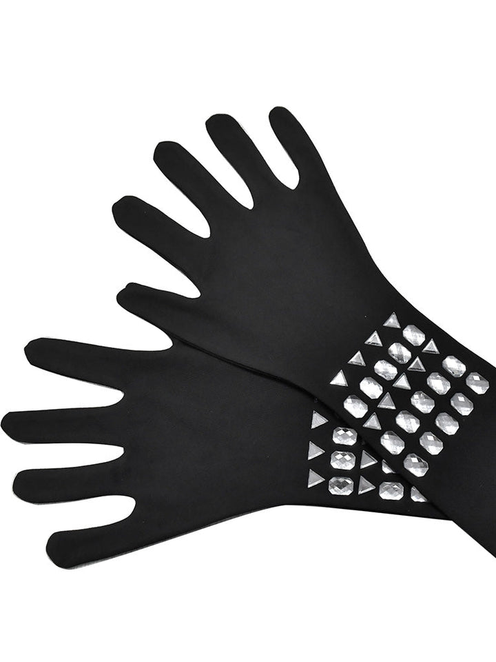 Gem Mini Dress Matching Gloves Red / M