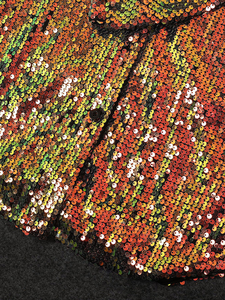 Shine Sequin Shirt Gold / 2XL