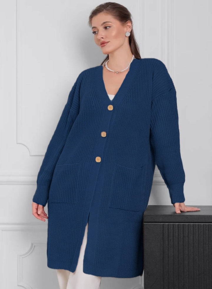 Loose-fitting Knit Cardigan V-Neck