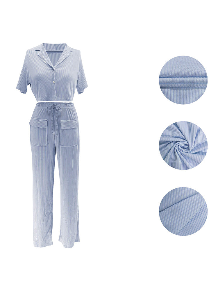 Ribbed Crop Top & Cargo Pants Set Yellow / S