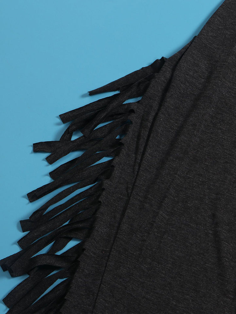 Cotton Fringe Flare Jumpsuit Green / S