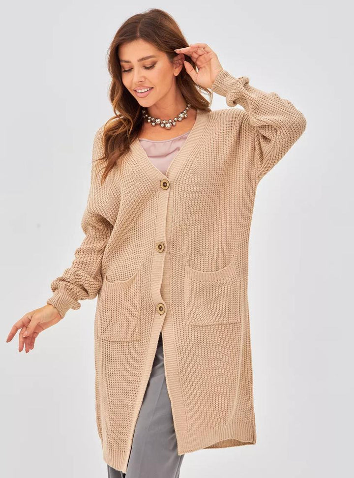 Loose-fitting Knit Cardigan V-Neck