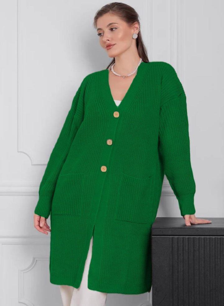 Loose-fitting Knit Cardigan V-Neck