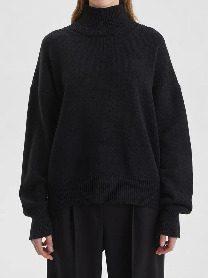 High-Neck Loose-Fit Sweater