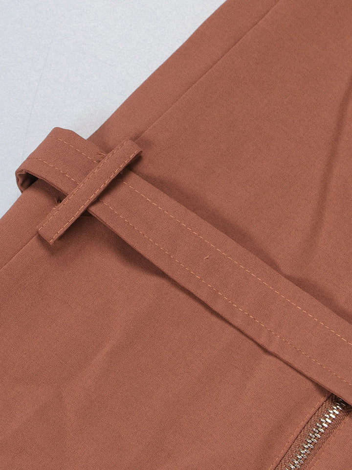 Zipper Cargo Pocket Utility Jumpsuit Green / L