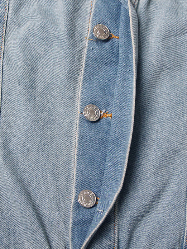 Denim Strapless Cargo Jumpsuit Iridescent / M