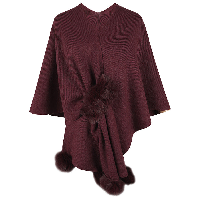 Solid-Color Casual Fringe Shawl Knit Cardigan