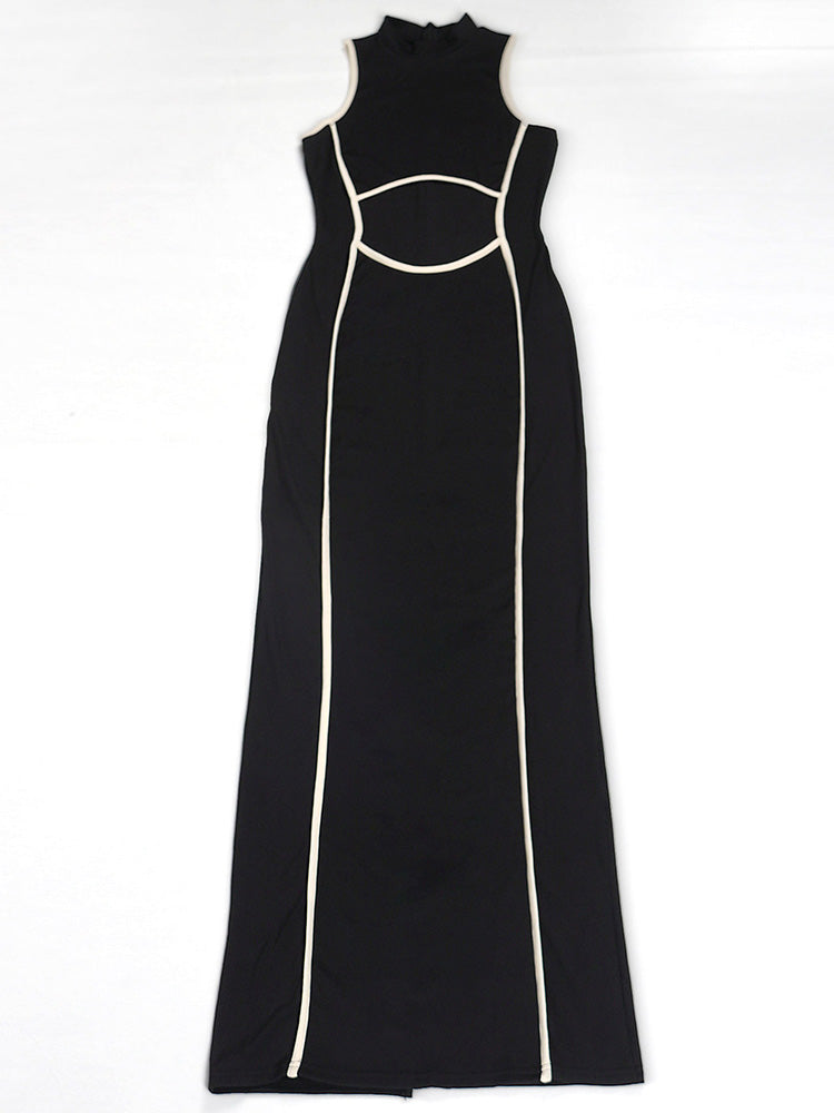 Contour Ribbed Maxi Dress Peach / S
