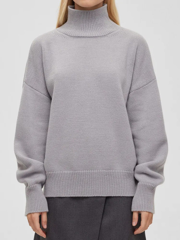 High-Neck Loose-Fit Sweater