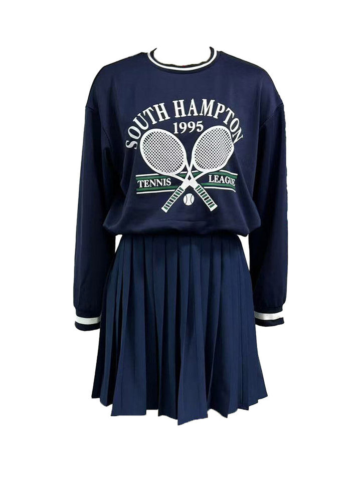 Tennis Club Pleated Skirt Set Navy / M