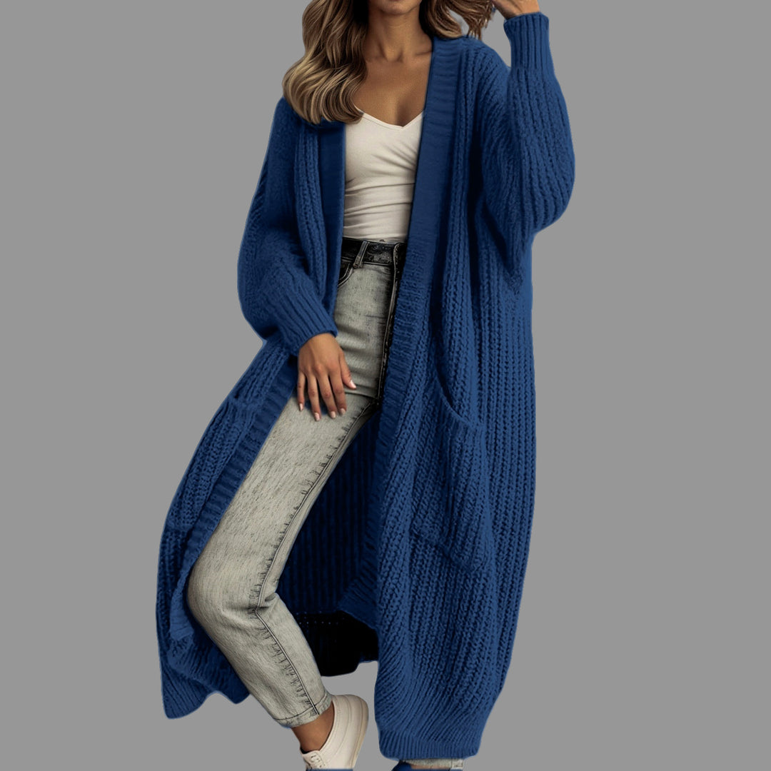 Long-Sleeved Knit Cardigan Jacket