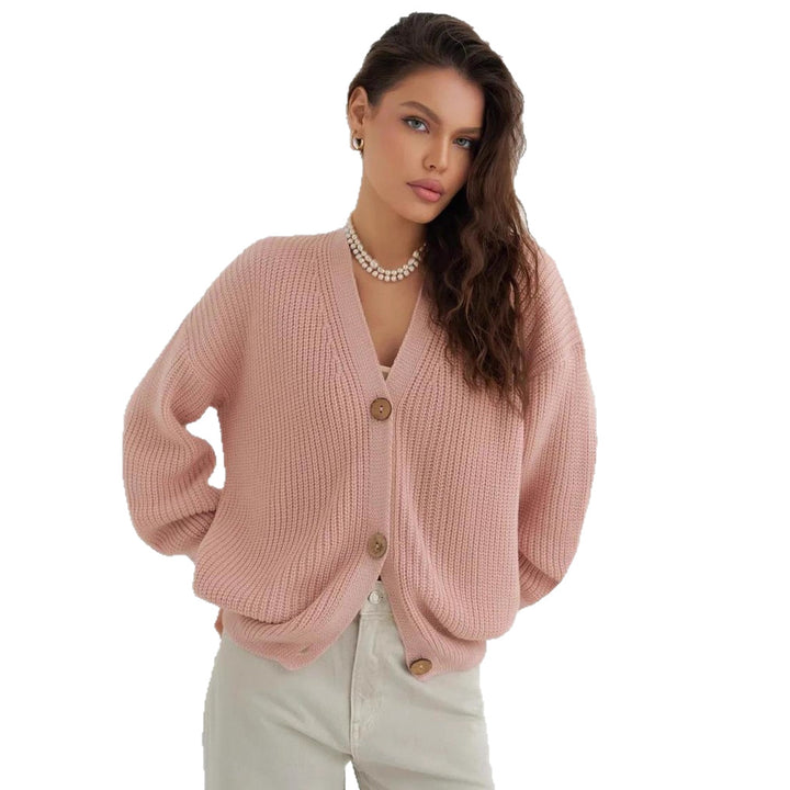Loose-Fit Solid-Color Knit Sweater