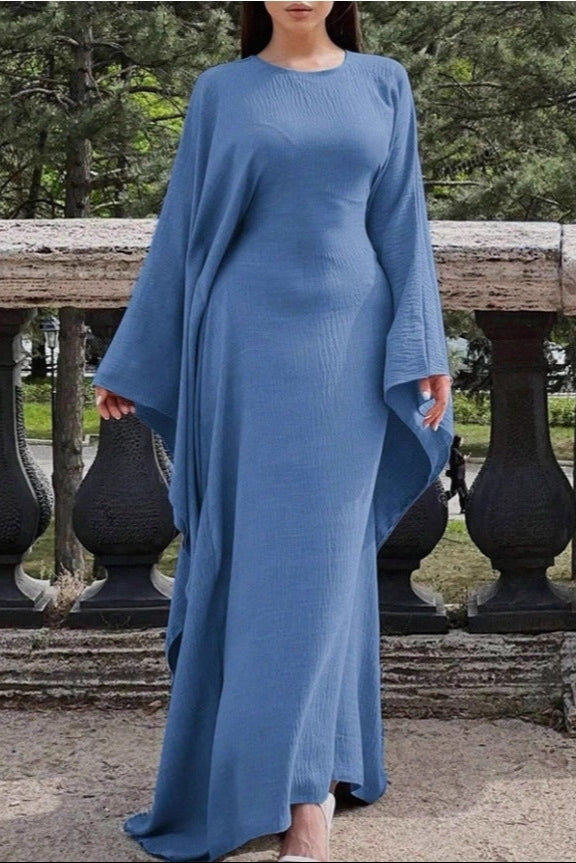 Elegant Solid-Color Long-Sleeve Evening Dresses