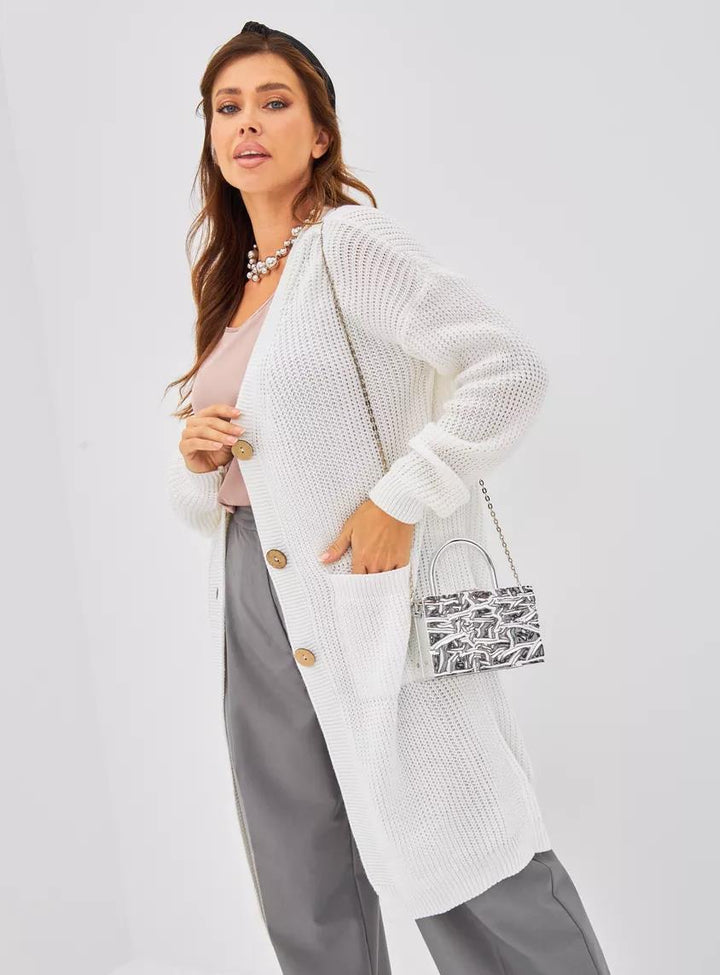 Loose-fitting Knit Cardigan V-Neck