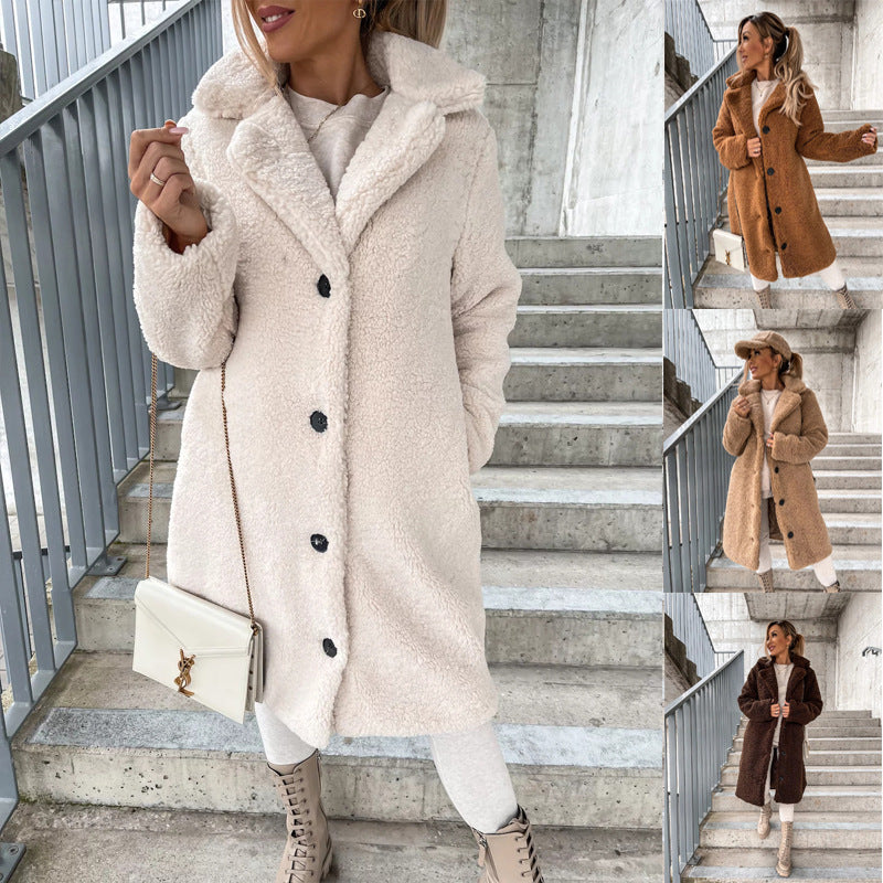 Long-Sleeved Fleece Top with Collar