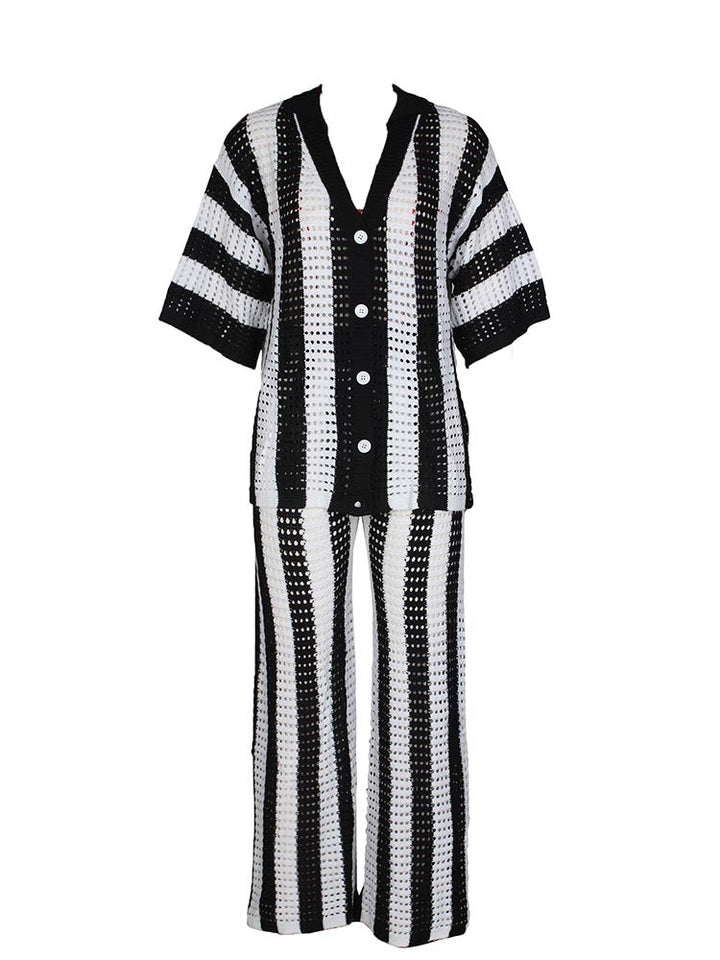 Crochet Pants Set Black / XL