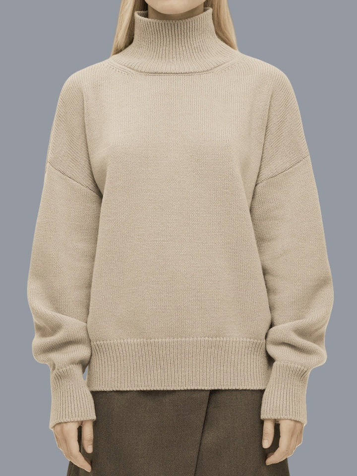 High-Neck Loose-Fit Sweater