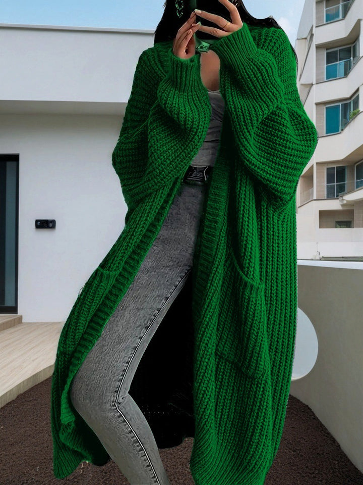 Long-Sleeved Knit Cardigan Jacket