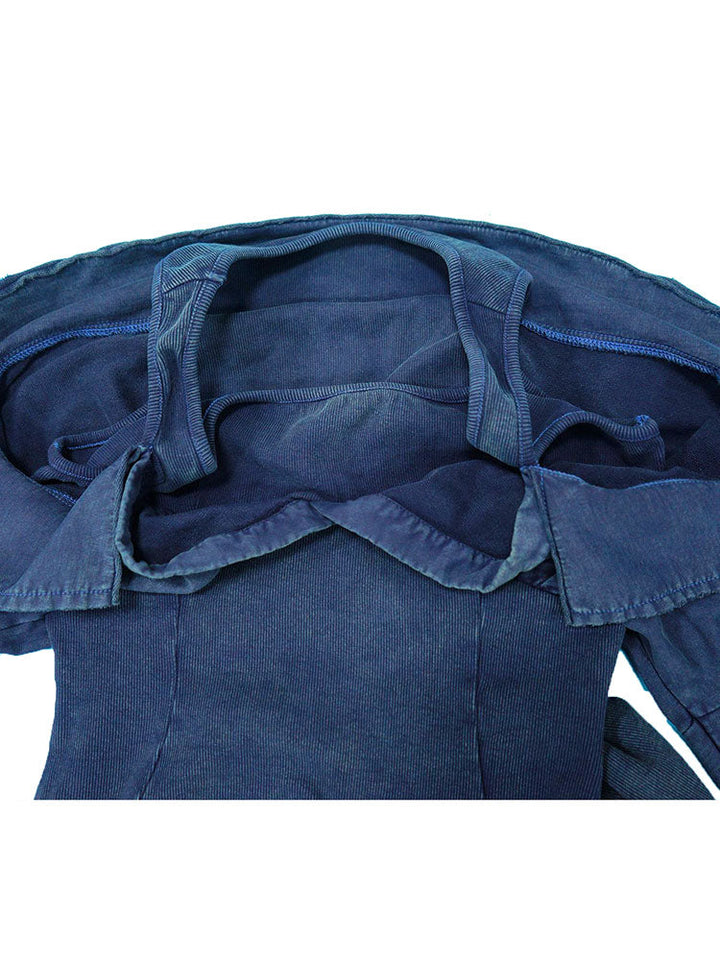 Washed Cold Shoulder Jumpsuit Black / 2XL