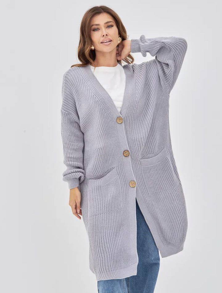 Loose-fitting Knit Cardigan V-Neck