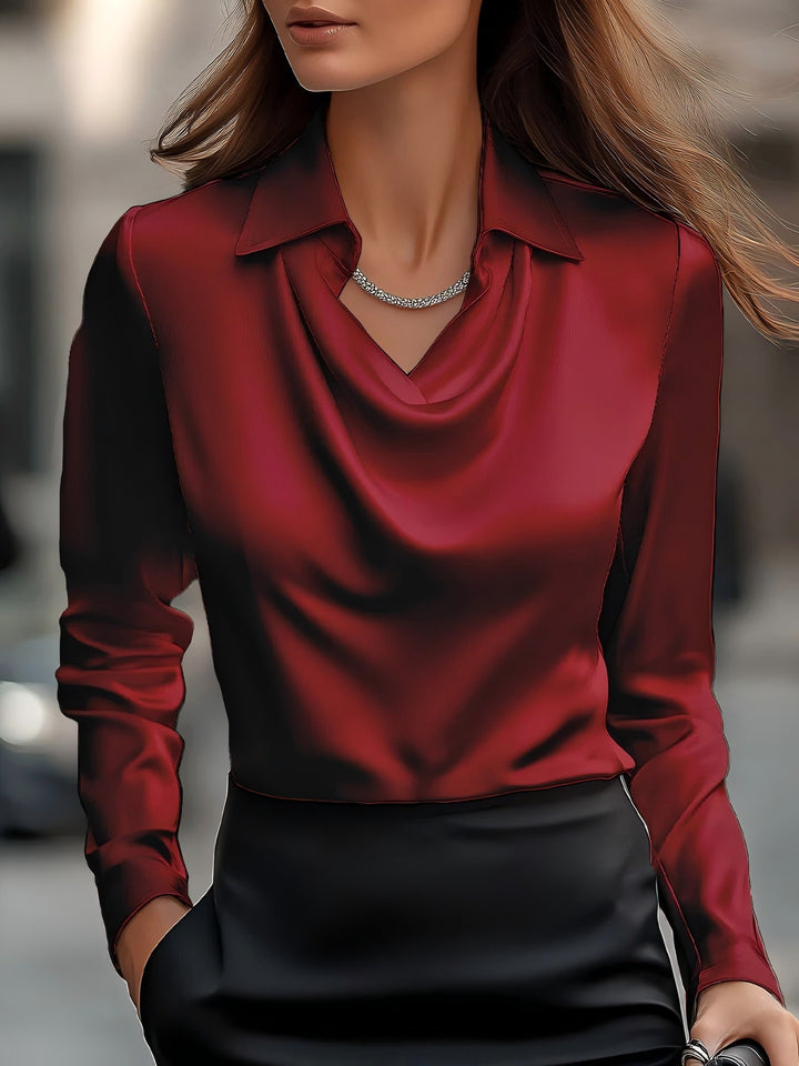Wide Collar Shirt Collar Women's Blouse