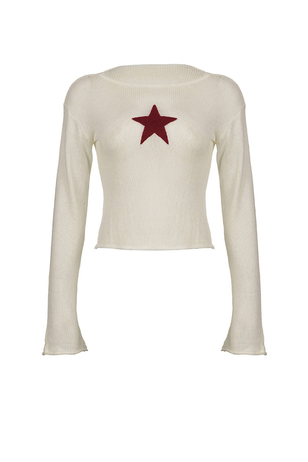 Pentagram Jacquard Crimping Sweater Beige · L