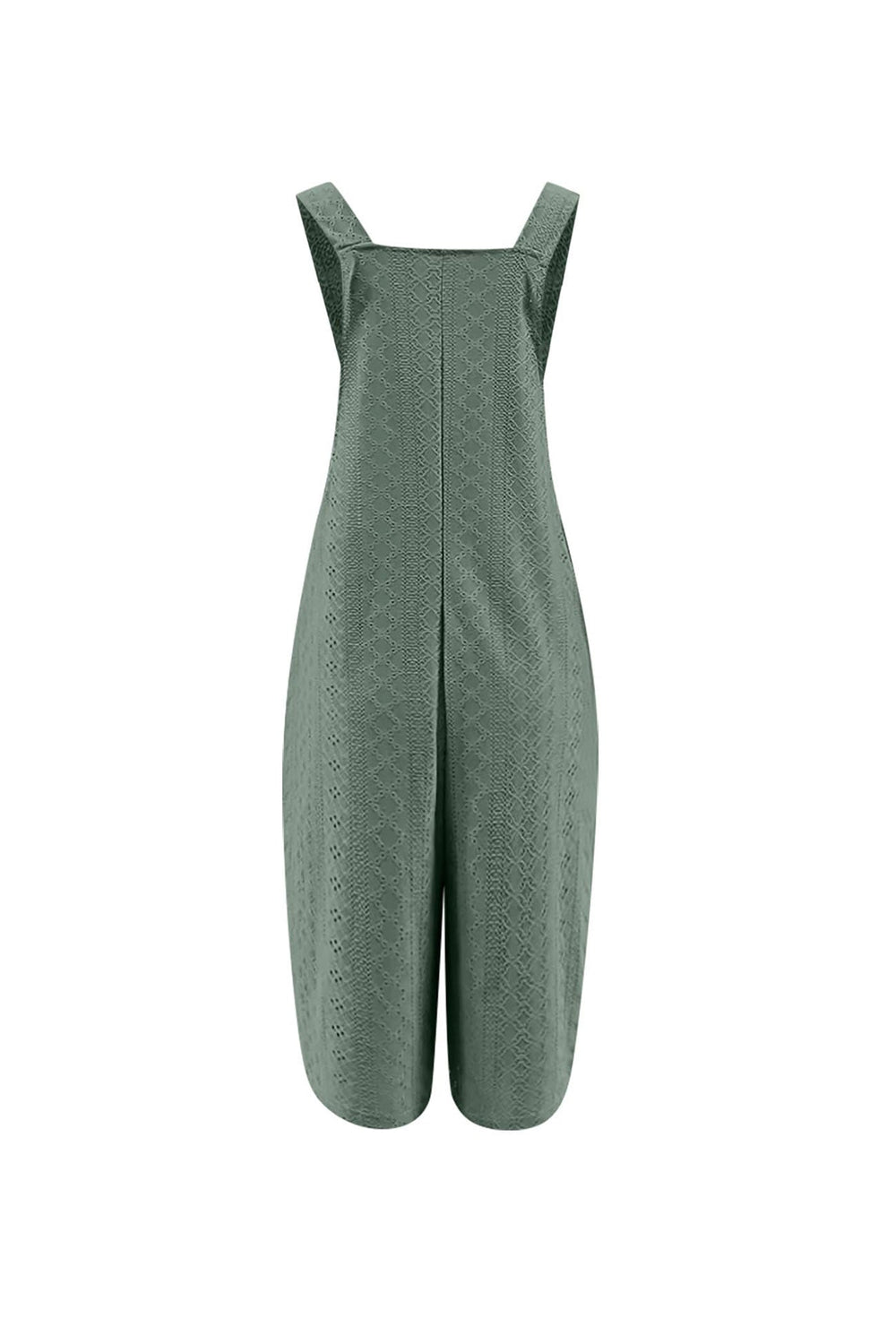 Pocket Eyelet Cami Capri Jumpsuits Laurel Green · M