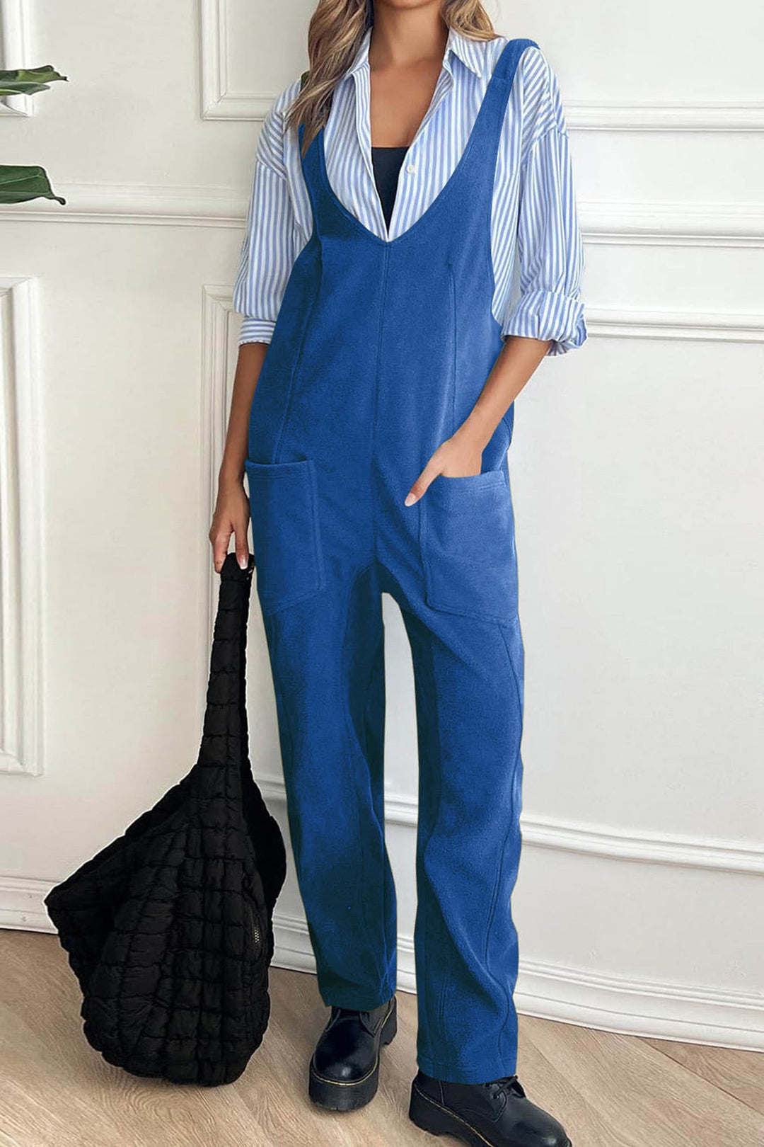 Polar Fleece Front With Pockets Overall Khaki · S