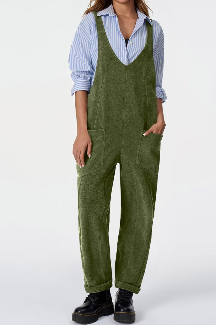 Polar Fleece Front With Pockets Overall Army Green · M