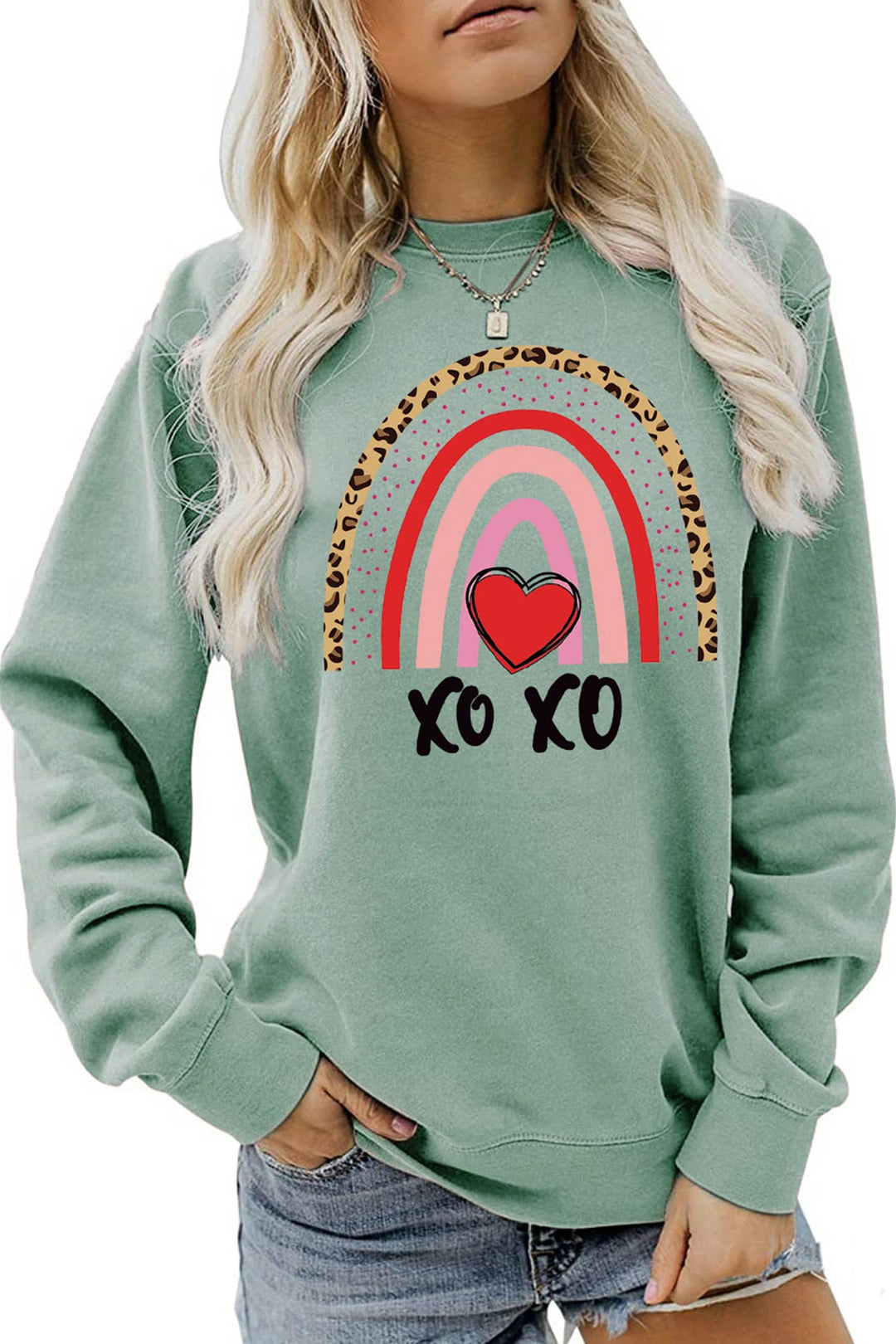 Rainbow Graphic Sweatshirt White · S