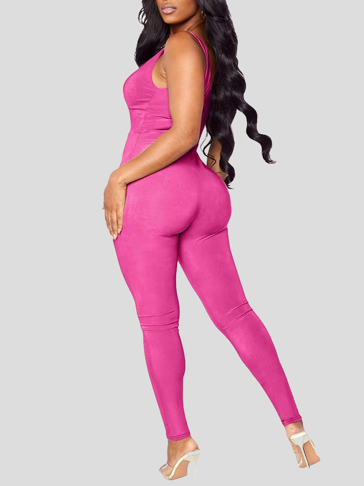 Cowl Neck Sleeveless Jumpsuit Green / 2XL