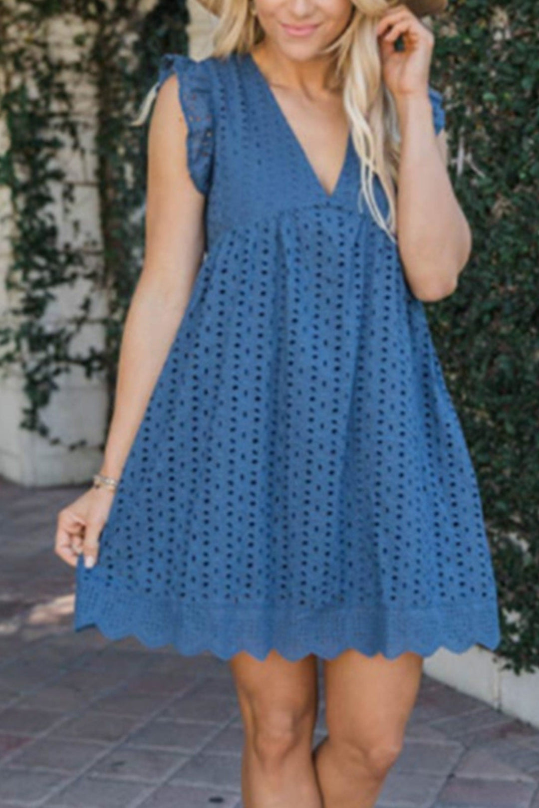 Ruffle Jacquard Pocketed Tank Dress Purple · S