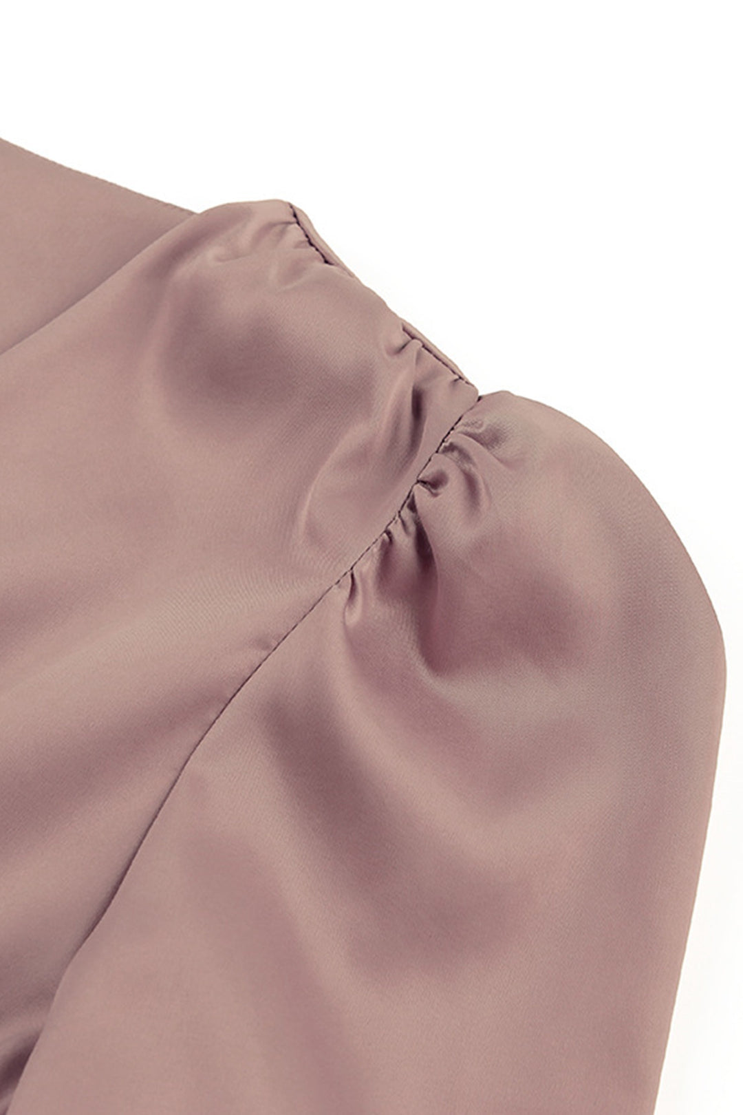 Satin Puff Sleeve Single-breasted Midi Dress White · S