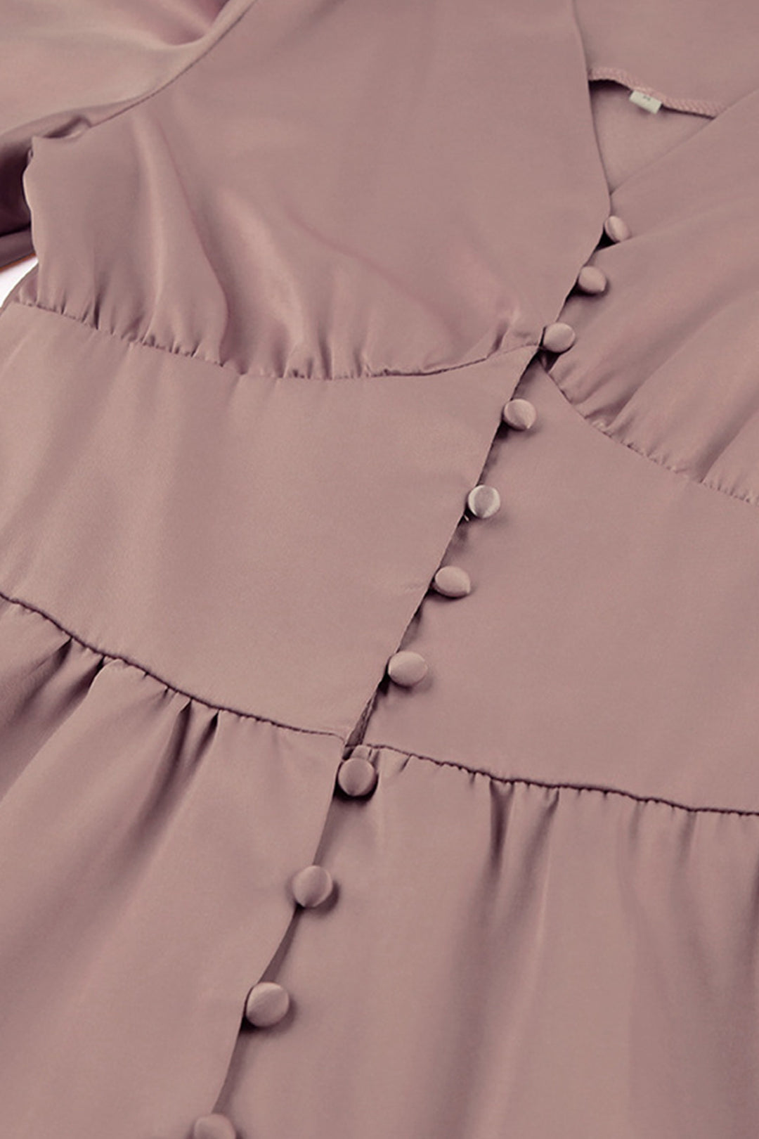 Satin Puff Sleeve Single-breasted Midi Dress White · XS