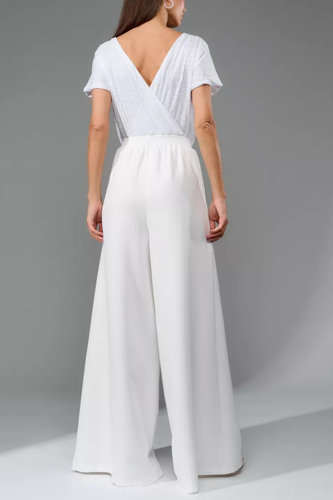 Sequin Patchwork Short Sleeve High Waist Jumpsuits Pink · L