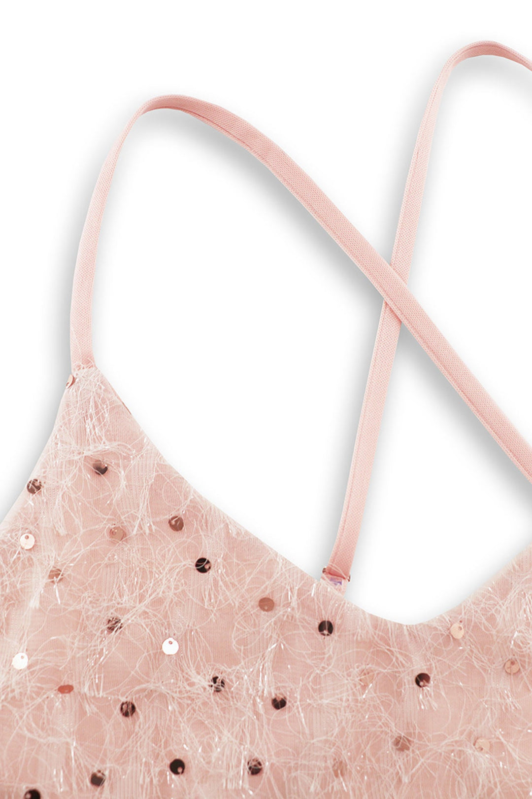 Sequins Low Cut Crisscross Back Mini Dress Pink · XL