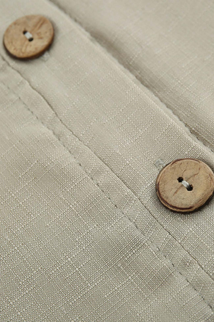 Single-breasted Pocketed Shirt Rompers Black · 2XL