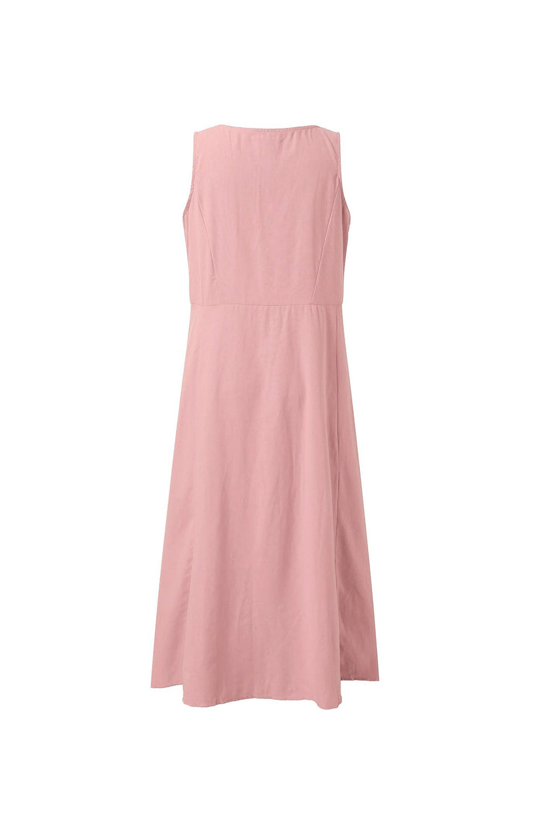 Solid Color Pocket Tank Dress Pink · M