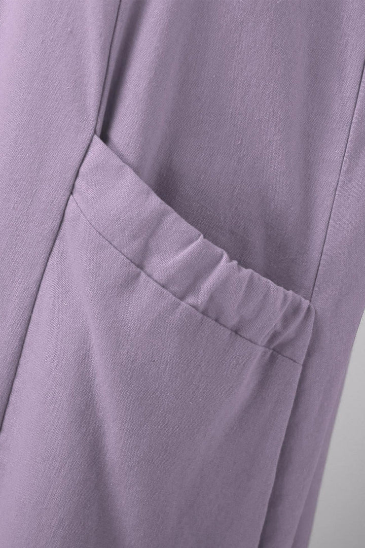 Solid Color Pocket Tank Dress Purple · S