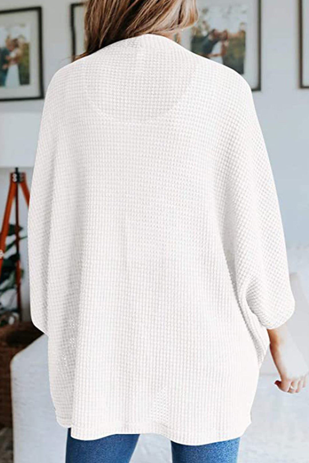 Solid Half Sleeve Wrap Cardigan Apricot · XL