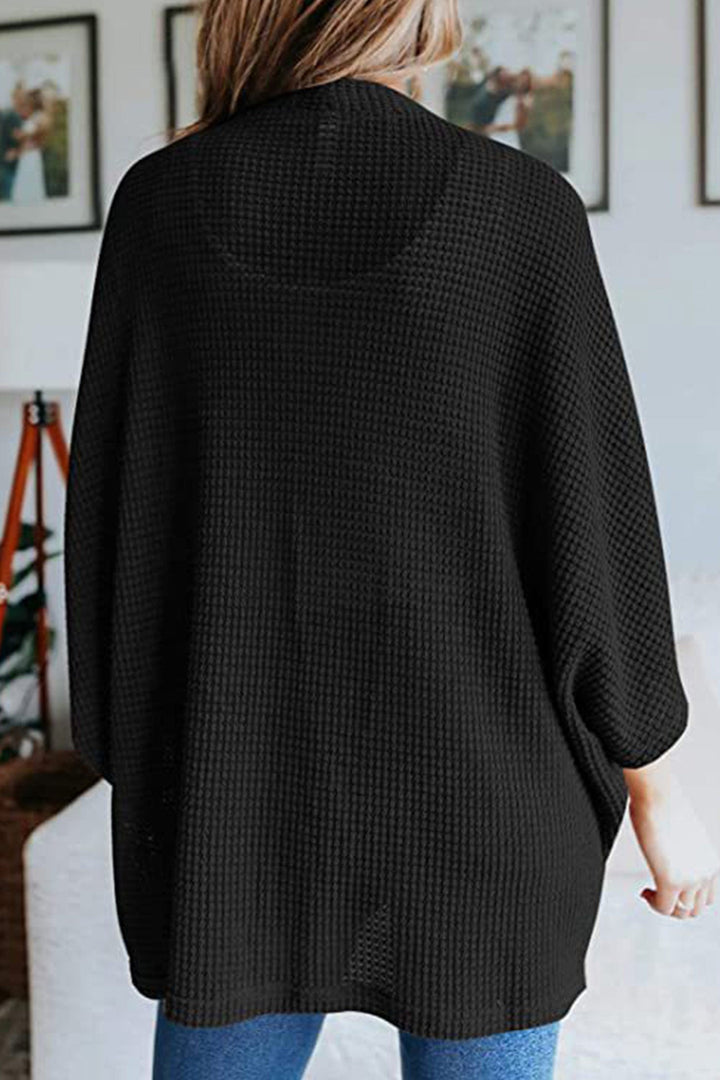 Solid Half Sleeve Wrap Cardigan Green · 2XL