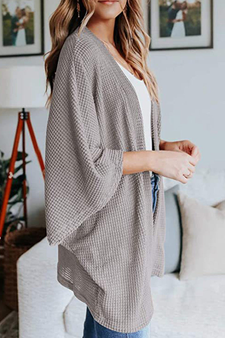 Solid Half Sleeve Wrap Cardigan